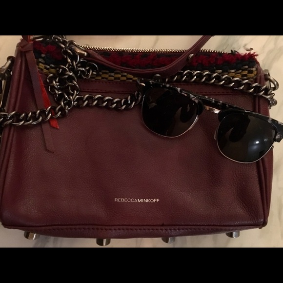 Rebecca Minkoff leather & knit crossbody handbag - Picture 2 of 4